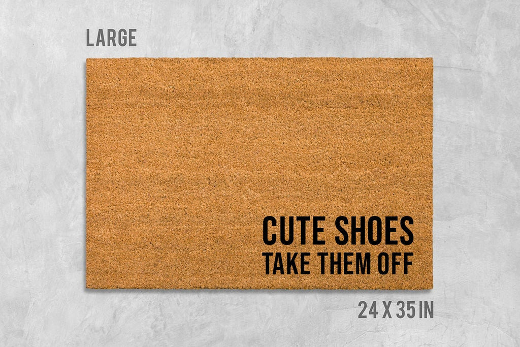 Welcome Doormat: Cute Shoes Design (Coir, Latex Backing)