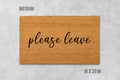 Please Leave Doormat: Funny Rude Welcome Mat - Natural Coir