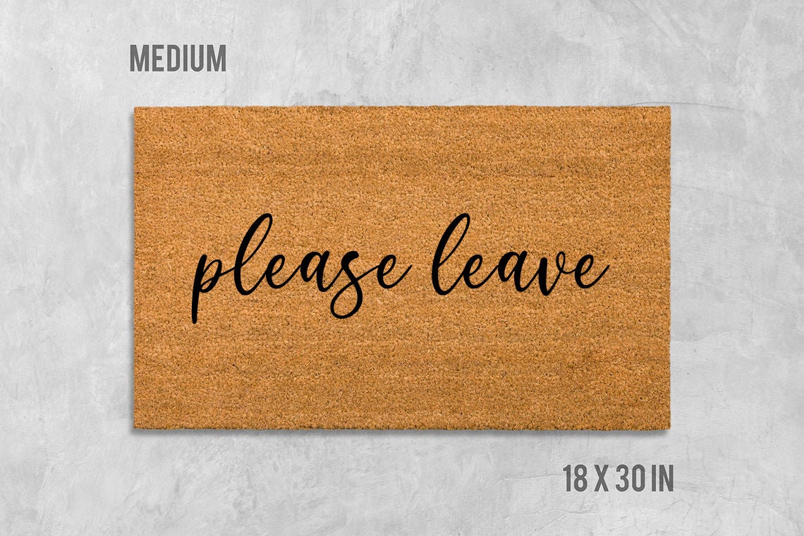 Please Leave Doormat: Funny Rude Welcome Mat - Natural Coir