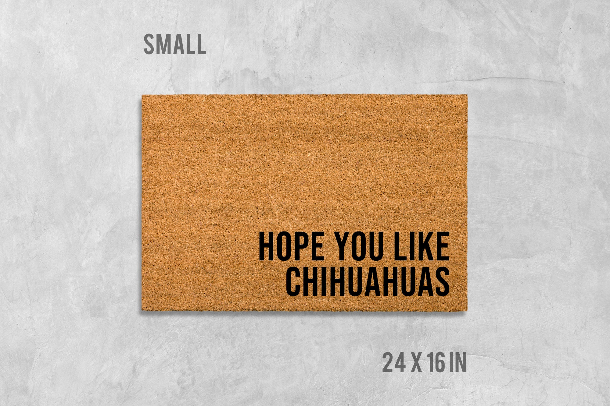 Funny Chihuahua Door Mat - Natural Coir, Latex Backing
