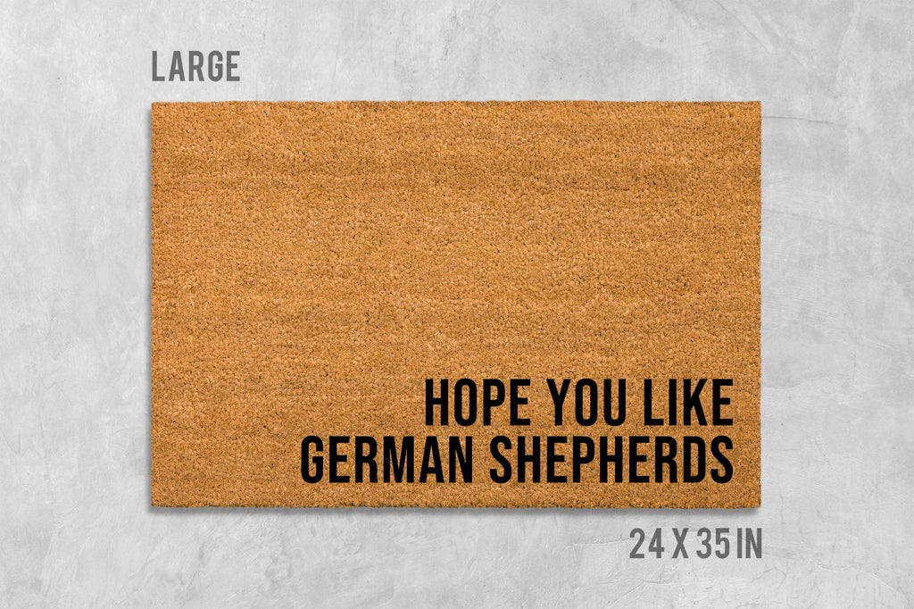 Funny German Shepherd Doormat, Coir Fiber (Natural, Latex)