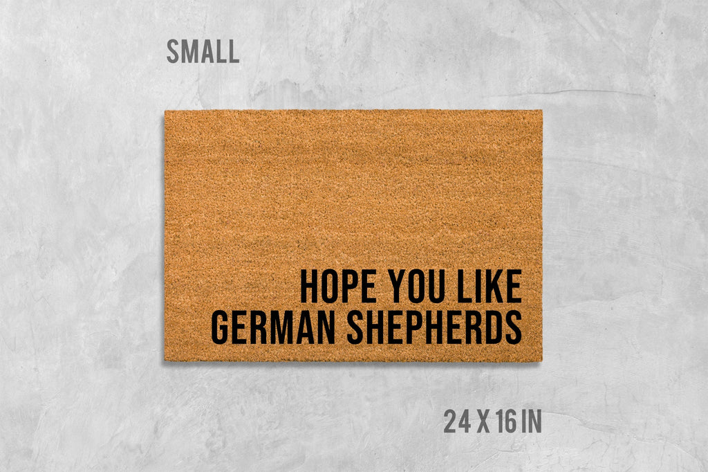 Funny German Shepherd Doormat, Coir Fiber (Natural, Latex)