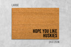 Huskies Dog Doormat: Siberian Husky Design - Natural Coir Fiber Mat