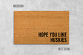 Huskies Dog Doormat: Siberian Husky Design - Natural Coir Fiber Mat