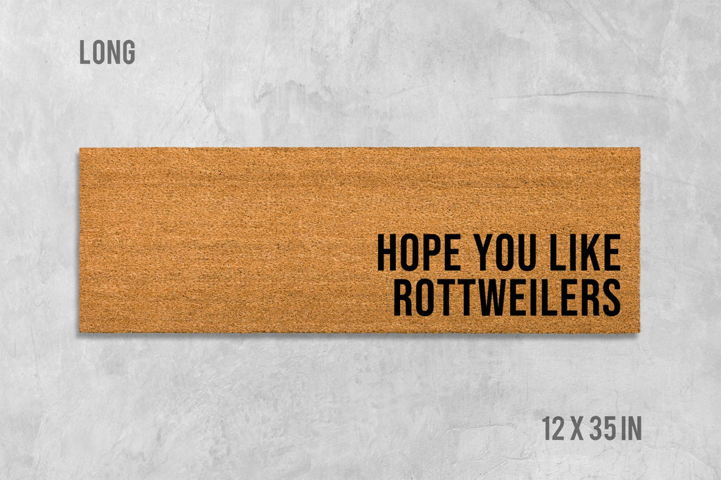 Rottweiler Door Mat: Funny Dog Design (Natural Coir, Latex)