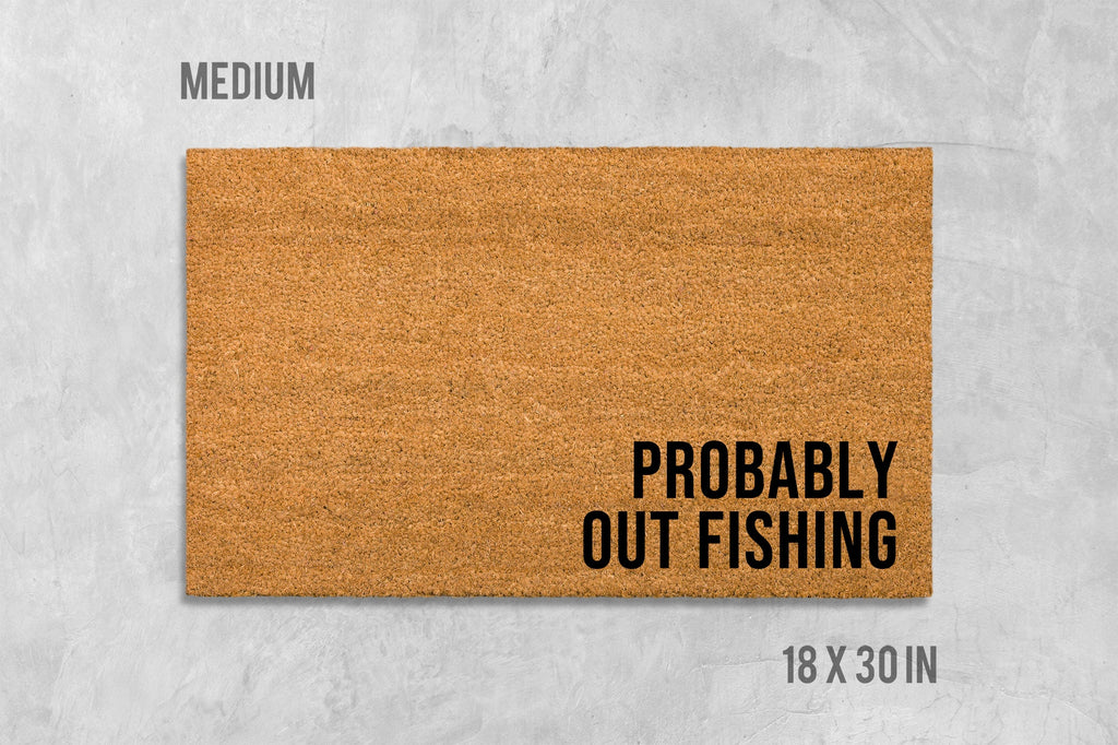 Funny Fishing Doormat - Natural Coir with Latex Backing