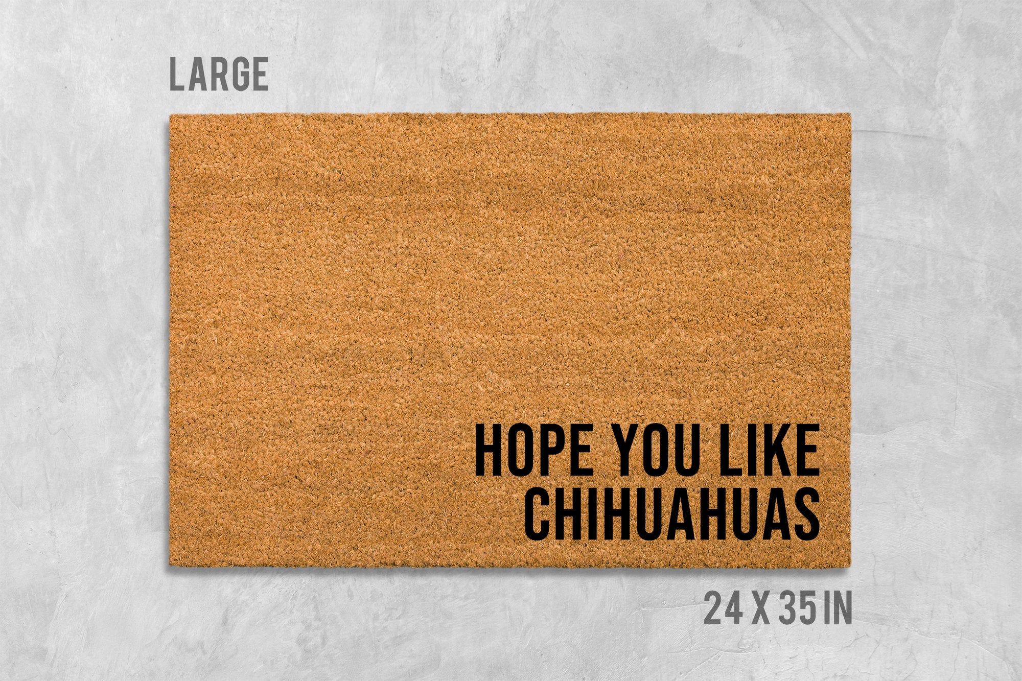 Funny Chihuahua Door Mat - Natural Coir, Latex Backing
