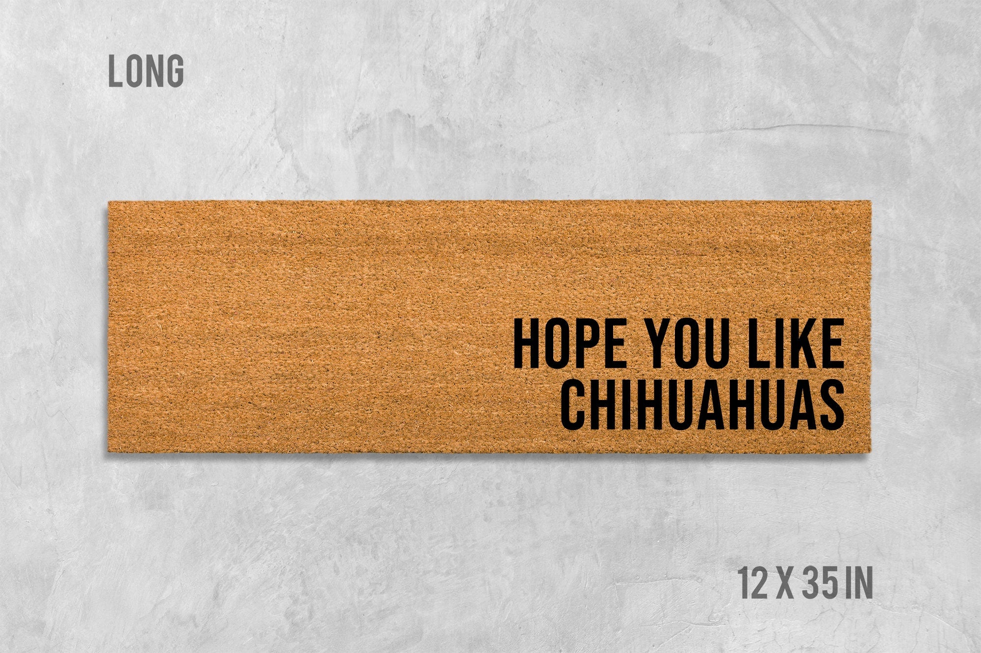 Funny Chihuahua Door Mat - Natural Coir, Latex Backing