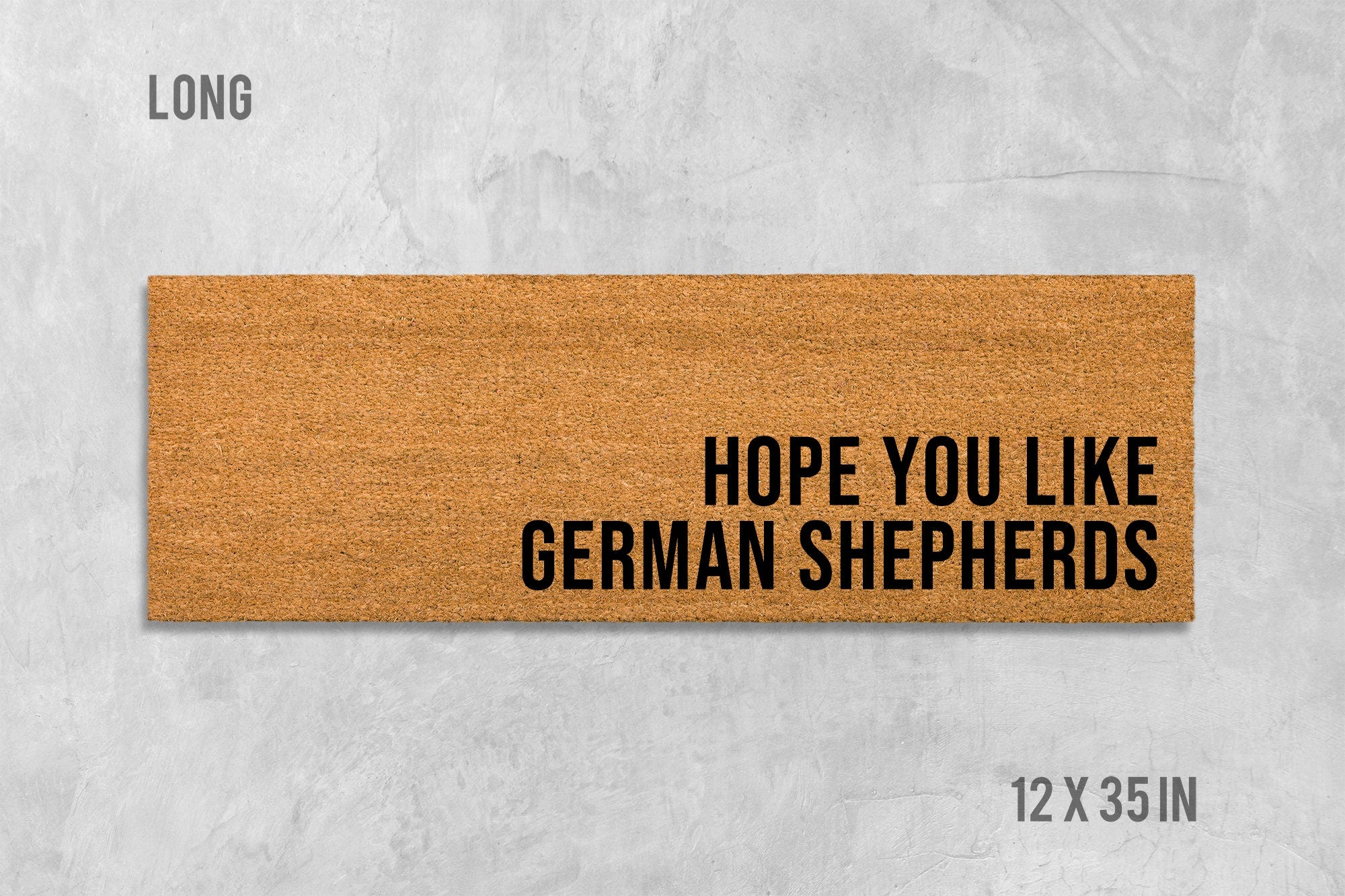 Funny German Shepherd Doormat, Coir Fiber (Natural, Latex)