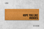 Huskies Dog Doormat: Siberian Husky Design - Natural Coir Fiber Mat
