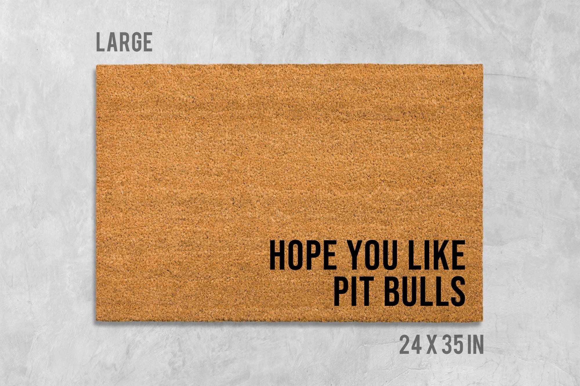 Pit Bull Coir Doormat, Custom Dog Welcome Mat (Natural Fiber, Latex)