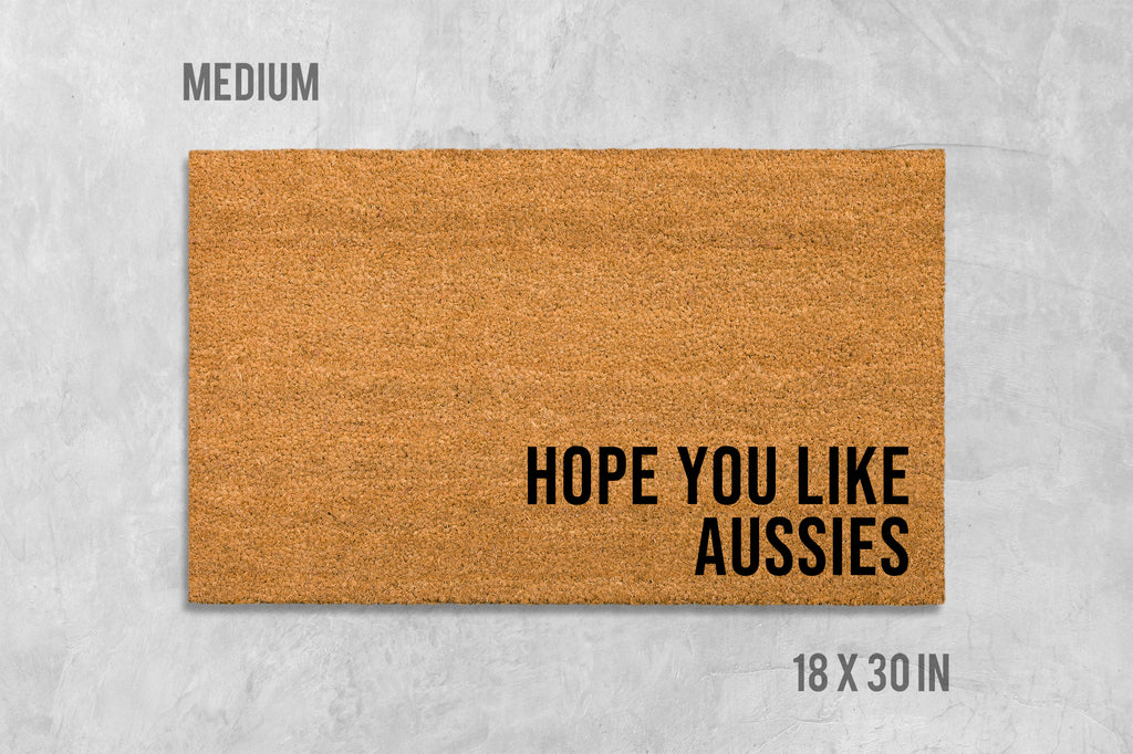 Aussie Dog Doormat: Australian Shepherd Design - Latex + Coir Mat
