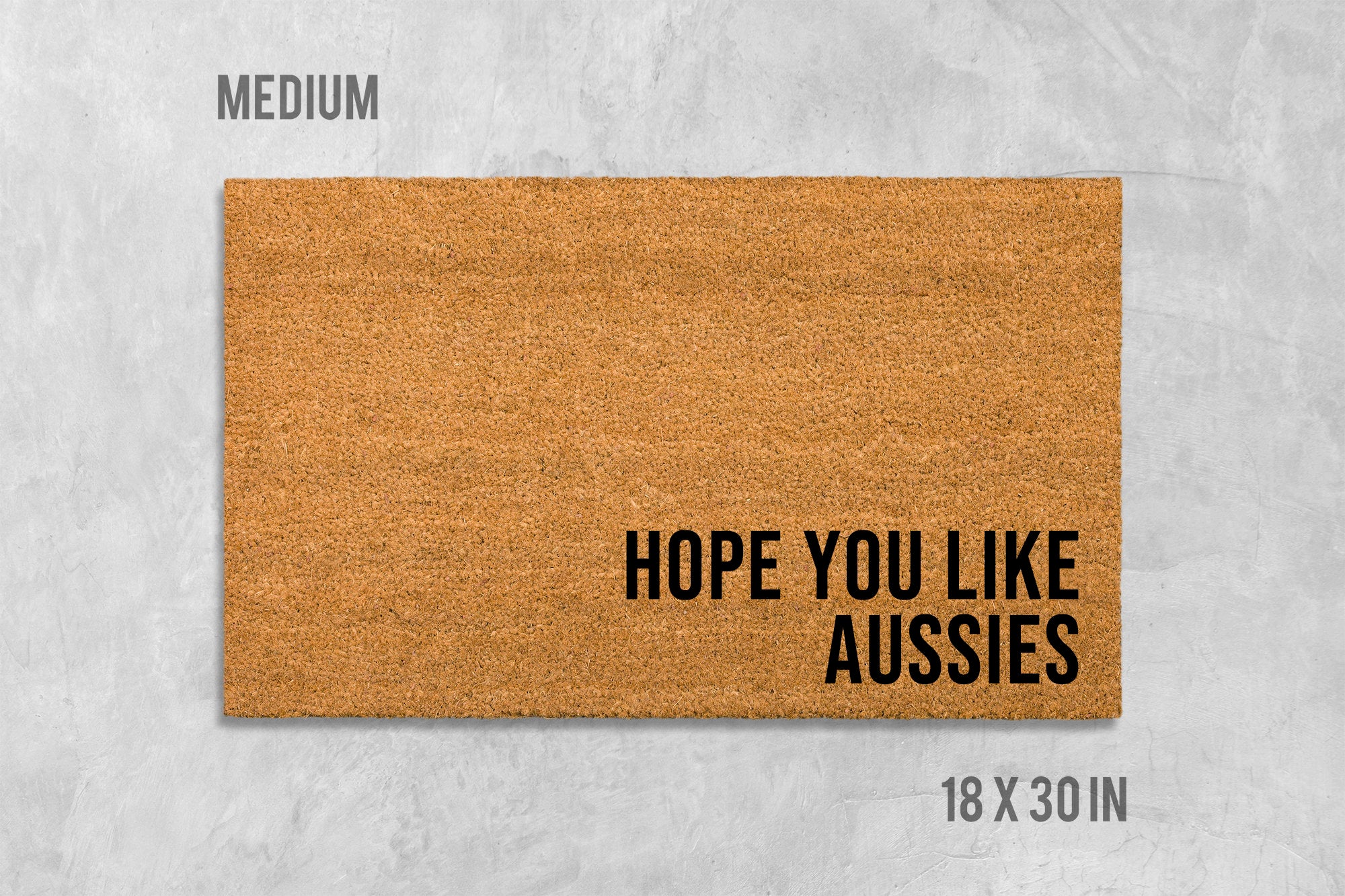 Aussie Dog Doormat: Australian Shepherd Design - Latex + Coir Mat