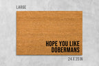 Doberman Door Mat: Personalized Dog Doormat - Natural Coir Fiber
