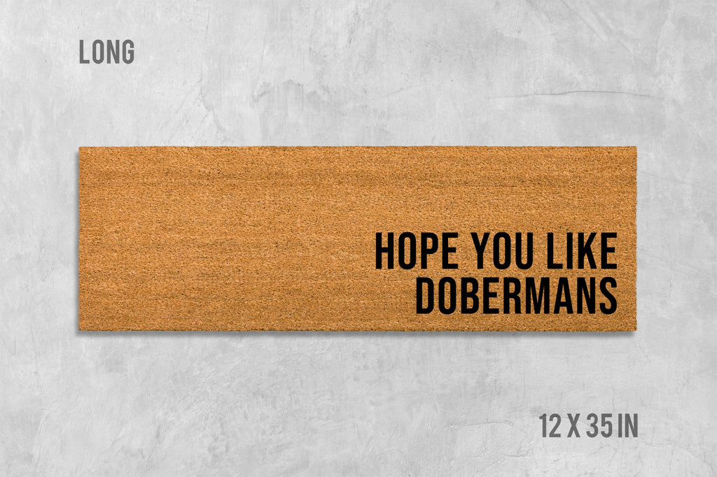 Doberman Door Mat: Personalized Dog Doormat - Natural Coir Fiber