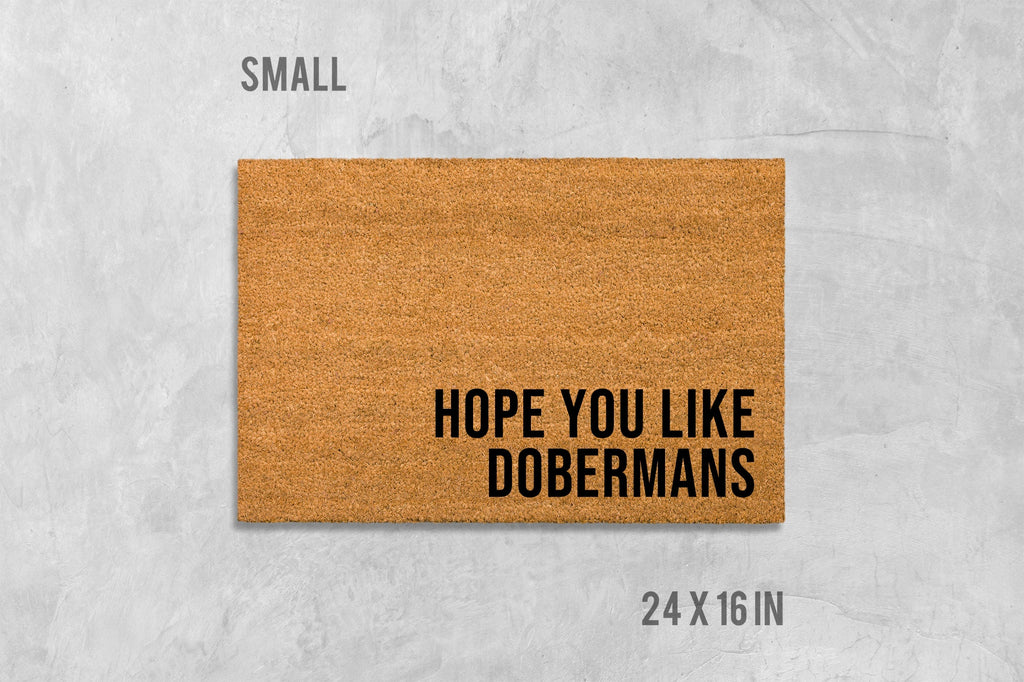 Doberman Door Mat: Personalized Dog Doormat - Natural Coir Fiber