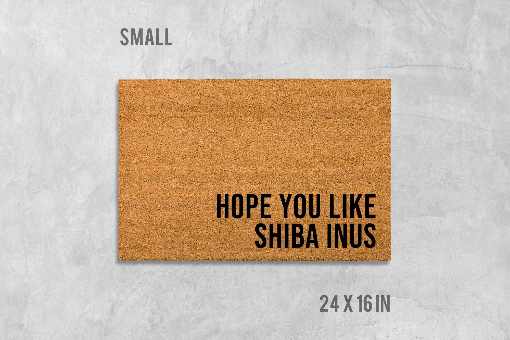 Shiba Inu Door Mat, Funny Dog Print (Natural Coir, Latex)