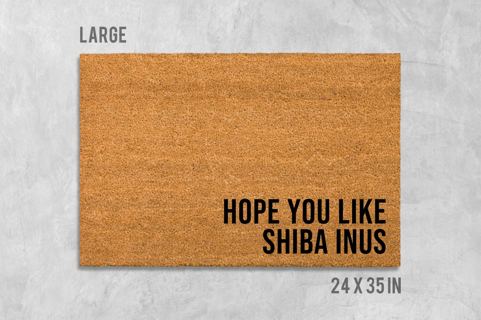 Shiba Inu Door Mat, Funny Dog Print (Natural Coir, Latex)