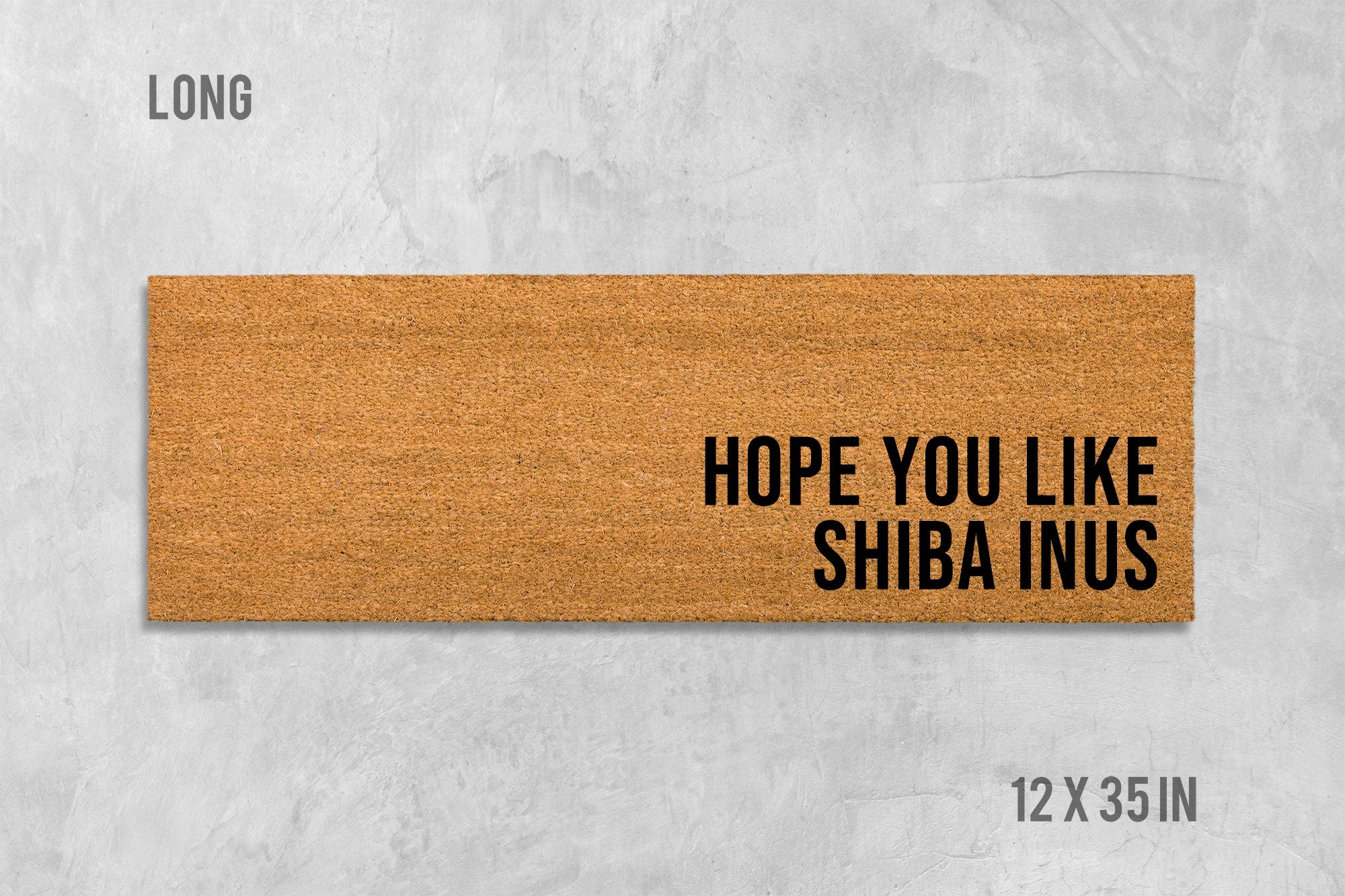 Shiba Inu Door Mat, Funny Dog Print (Natural Coir, Latex)
