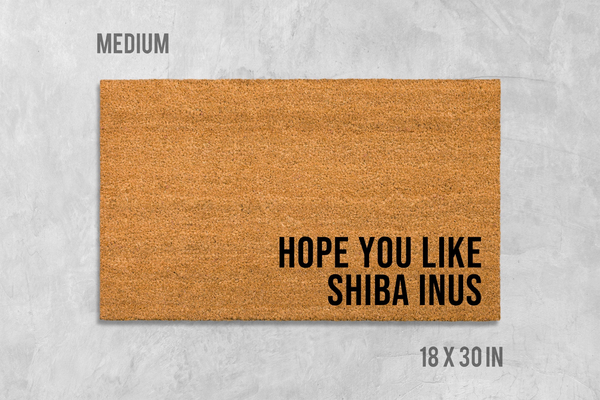 Shiba Inu Door Mat, Funny Dog Print (Natural Coir, Latex)