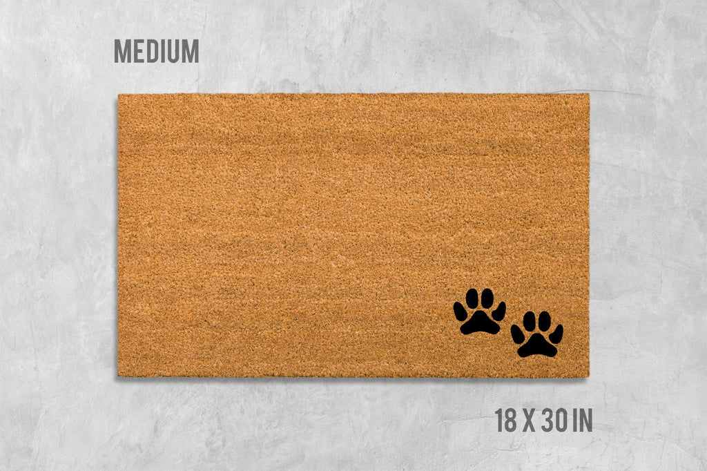 Dog Paw Prints Natural Coir Doormat