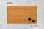 Dog Paw Prints Natural Coir Doormat