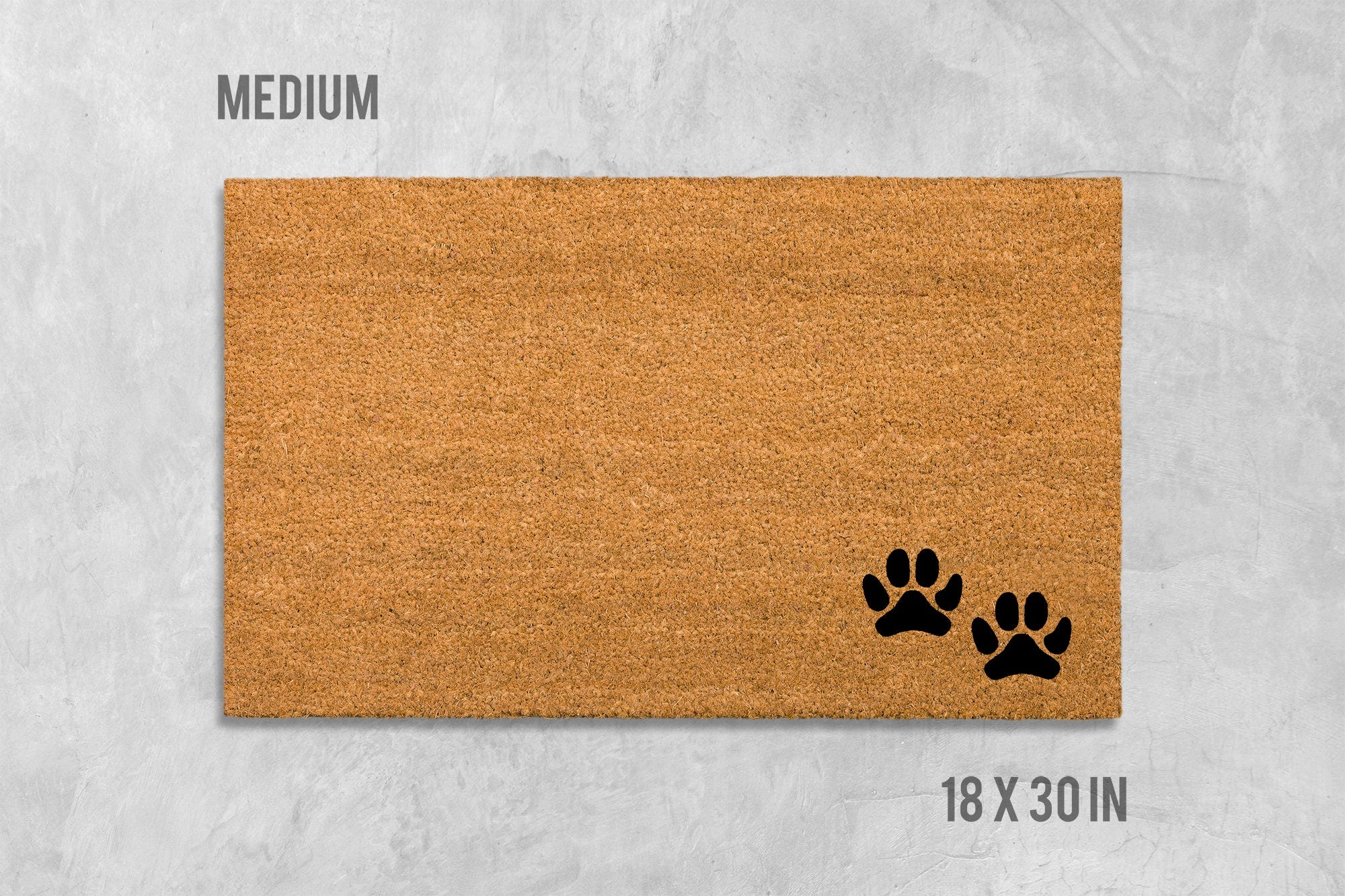 Dog Paw Prints Natural Coir Doormat