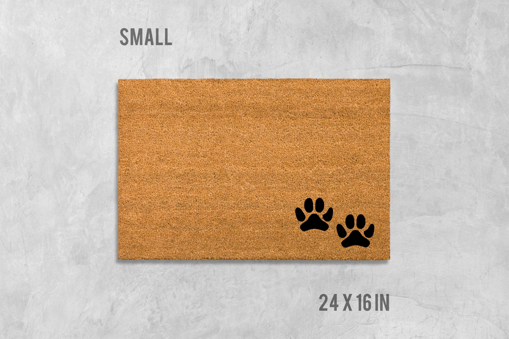 Dog Paw Prints Natural Coir Doormat
