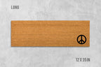 Peace Sign Door Mat - Natural Coir, Funny Housewarming Gift