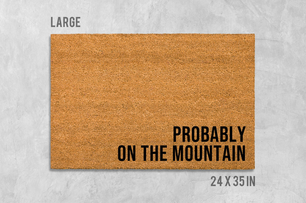 Funny Outdoor Doormat: Hiking and Climbing Theme (Natural Coir)