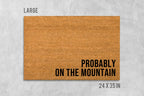Funny Outdoor Doormat: Hiking and Climbing Theme (Natural Coir)