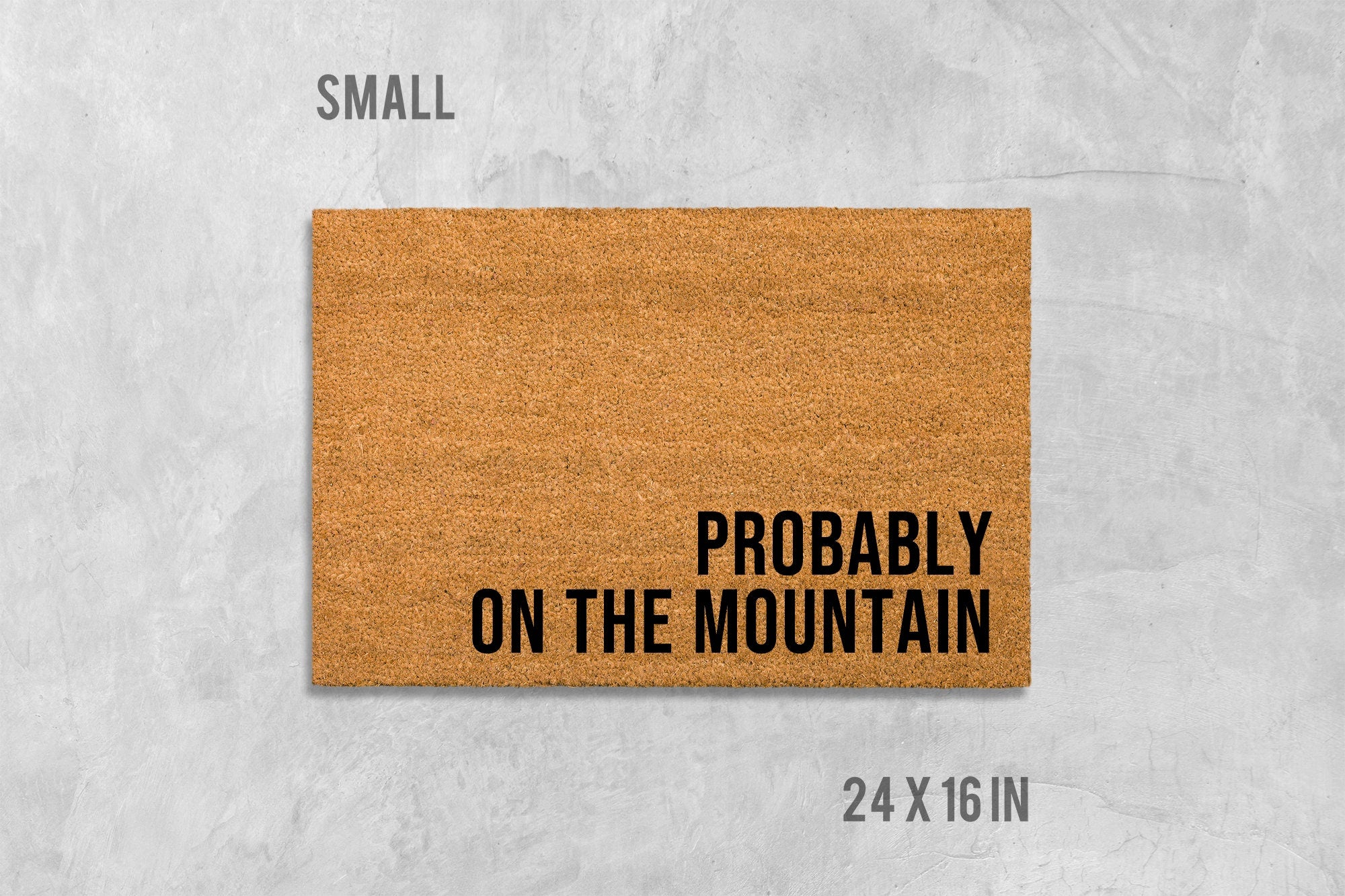 Funny Outdoor Doormat: Hiking and Climbing Theme (Natural Coir)