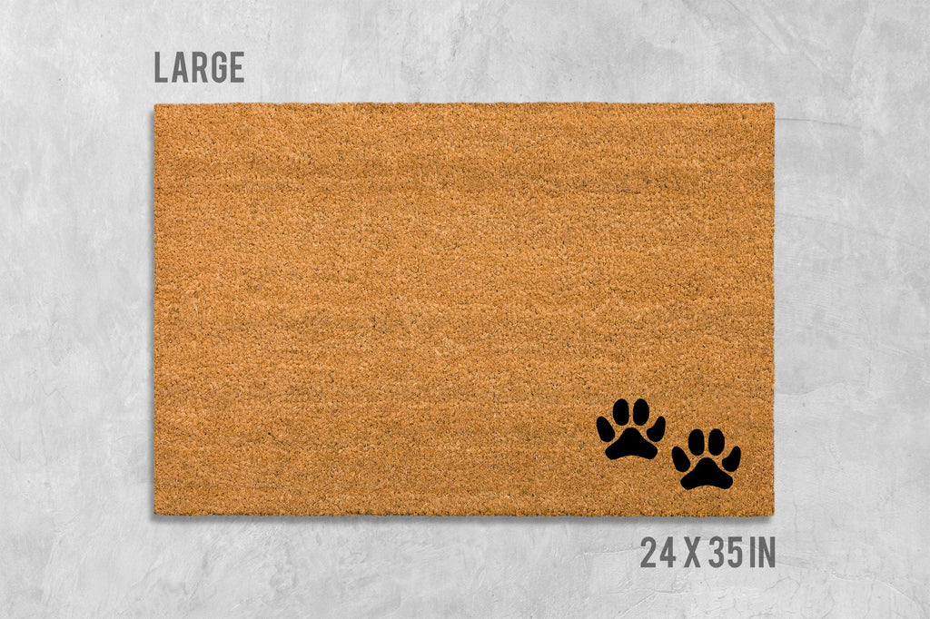 Dog Paw Prints Natural Coir Doormat