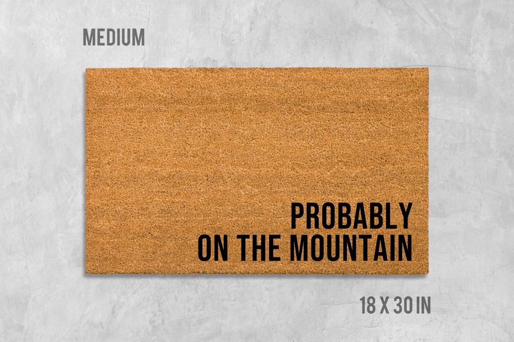 Funny Outdoor Doormat: Hiking and Climbing Theme (Natural Coir)