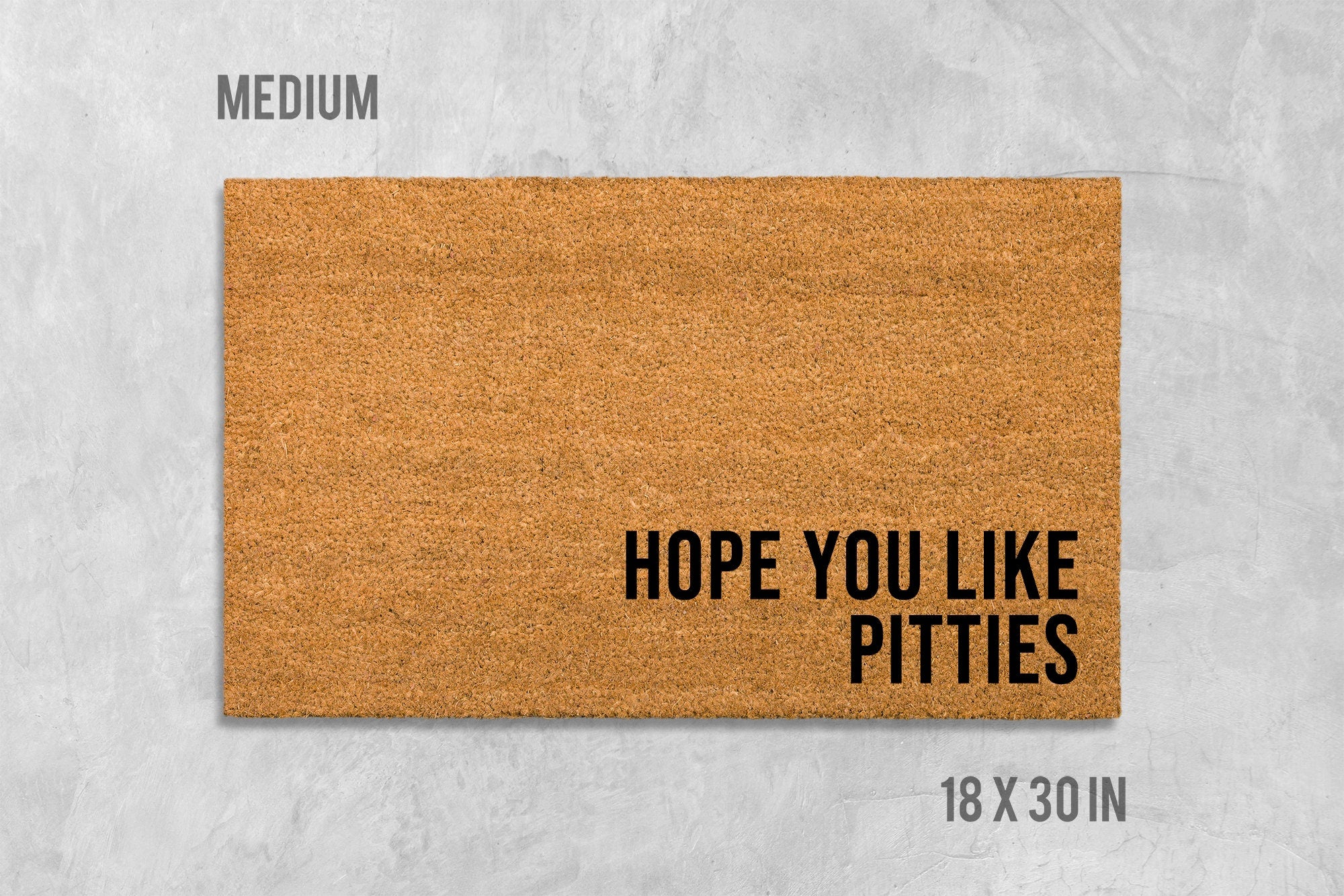Funny Pit Bull Doormat - 'Hope You Like Pitties' Natural Coir Mat