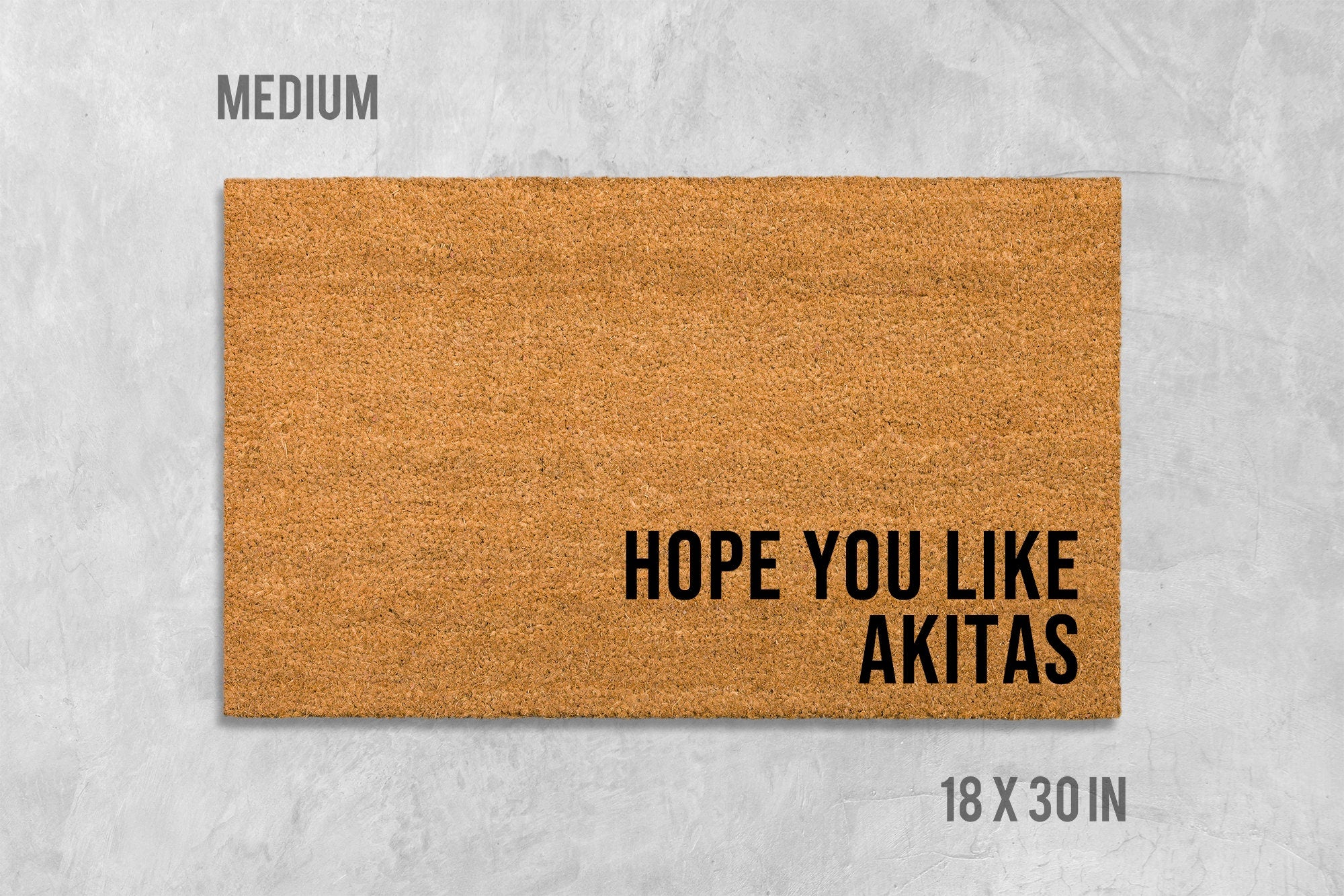 Akita Dog Doormat 'Hope You Like Akitas' (Natural Coir, Latex)