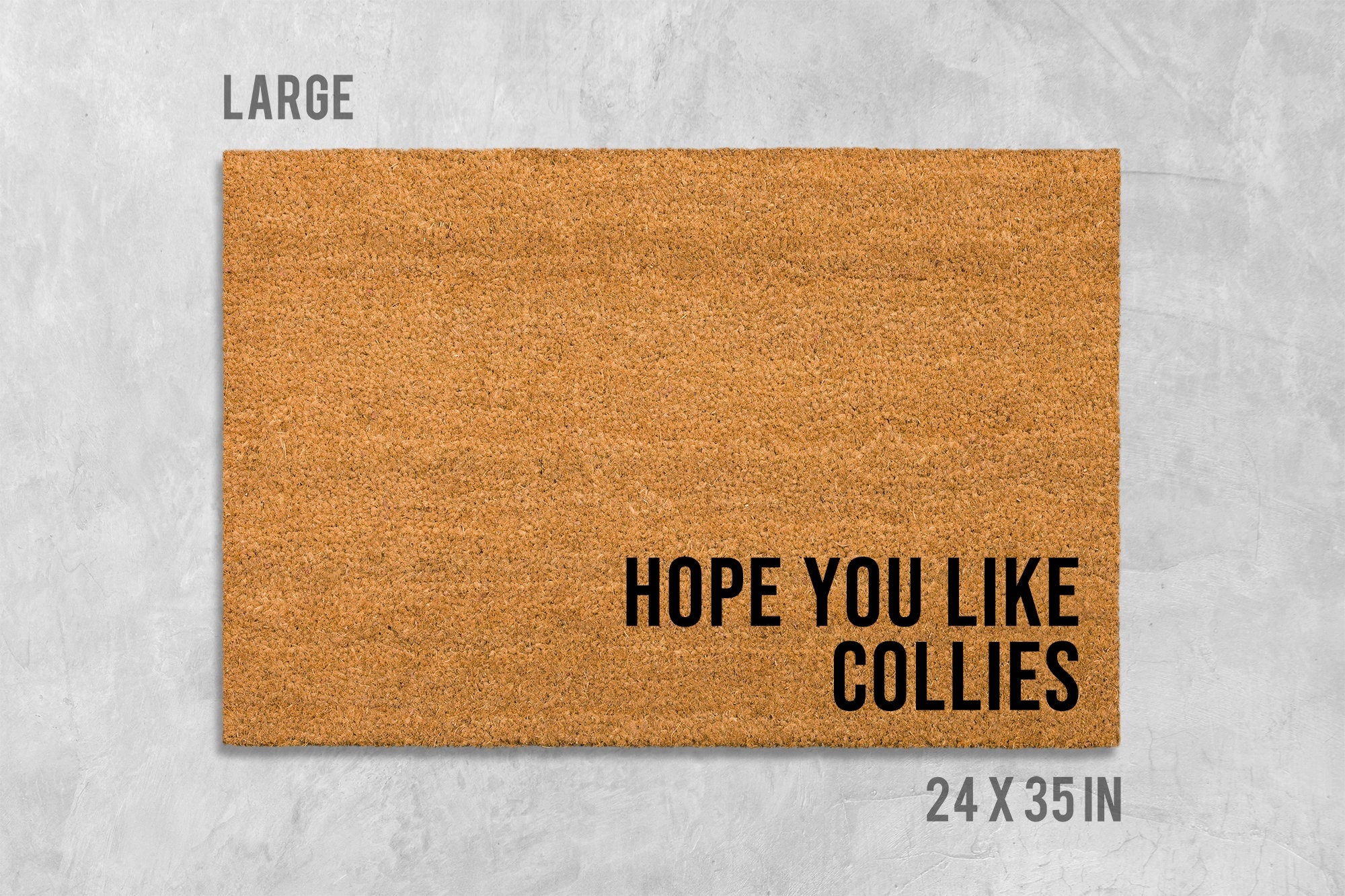 Collie Doormat: Natural Coir Fiber + Latex Backing Dog Door Mat