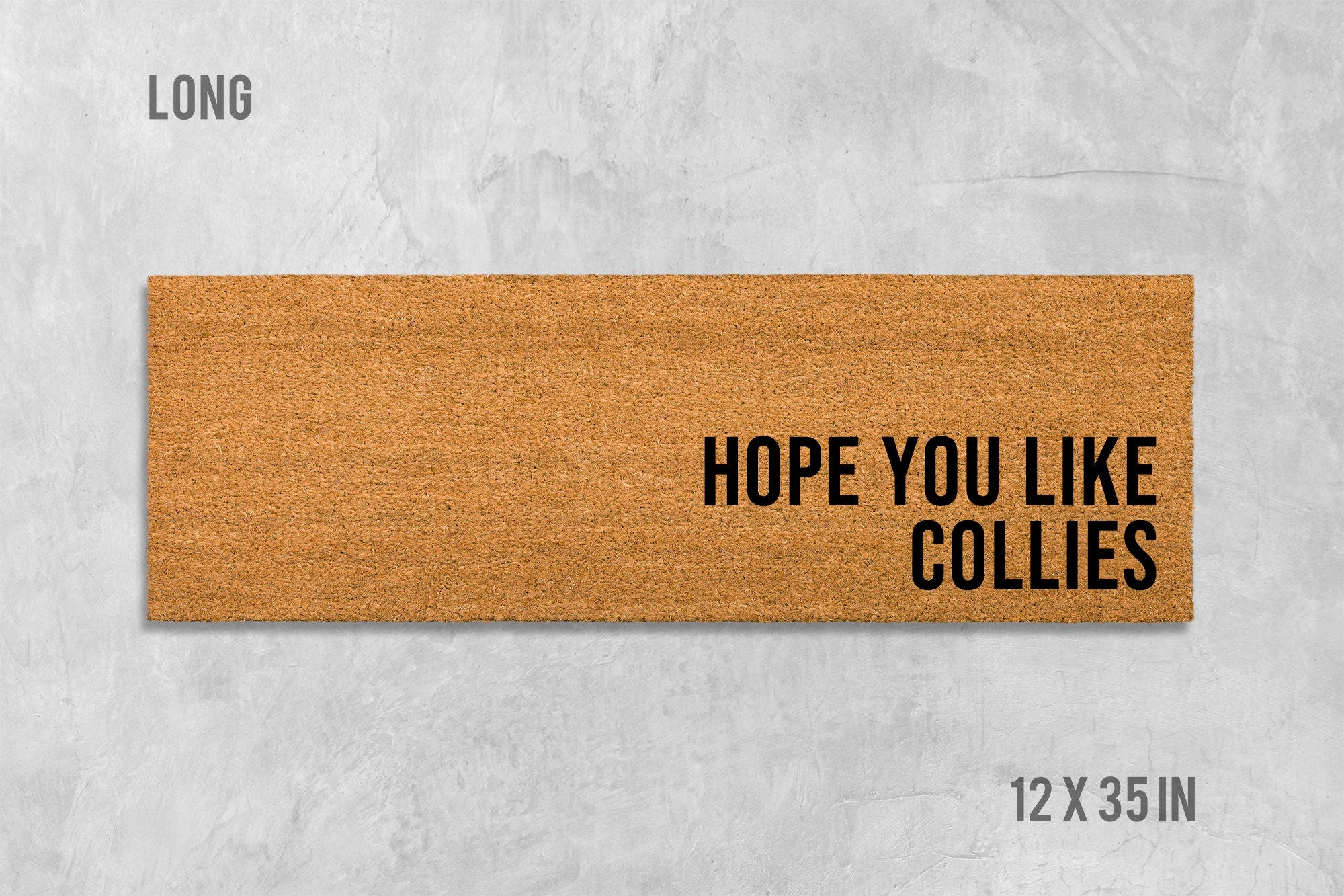 Collie Doormat: Natural Coir Fiber + Latex Backing Dog Door Mat