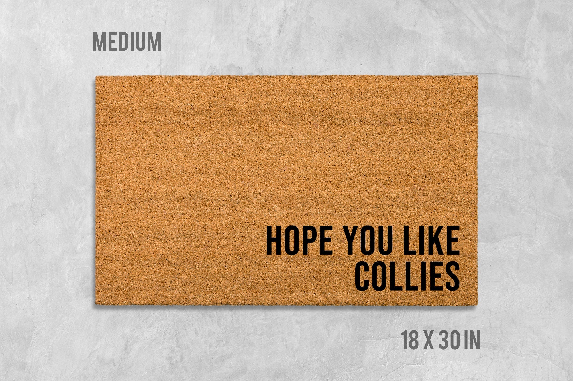 Collie Doormat: Natural Coir Fiber + Latex Backing Dog Door Mat