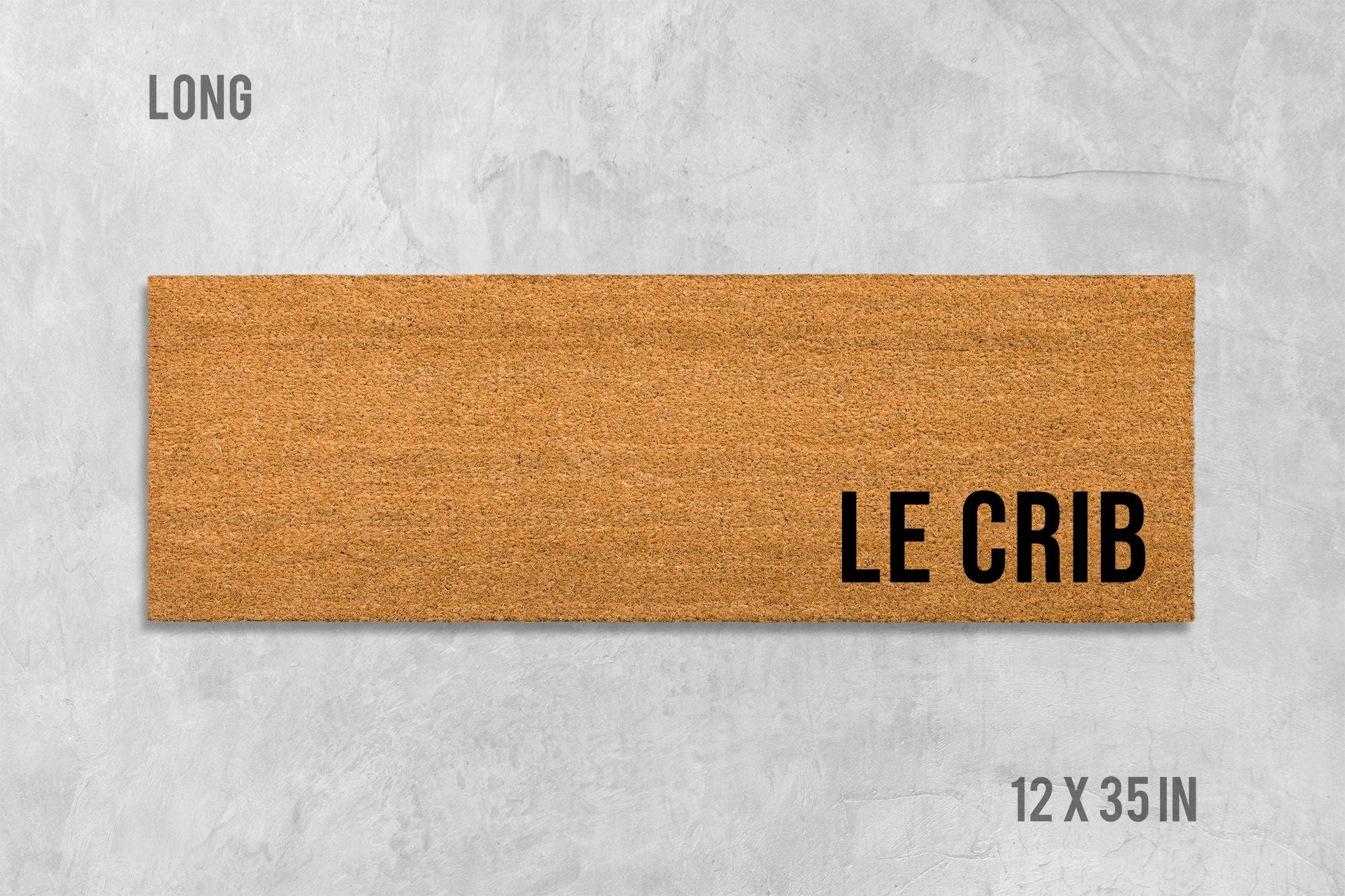 Le Crib Coir Doormat, Funny Welcome Mat (Natural Fiber, Latex)
