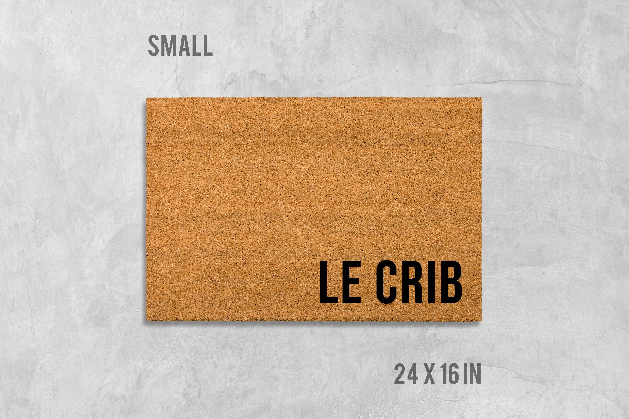 Le Crib Coir Doormat, Funny Welcome Mat (Natural Fiber, Latex)