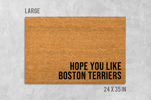 Boston Terrier Door Mat, Coir Fiber Funny Dog Welcome Mat