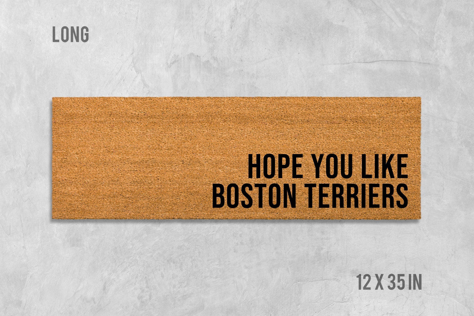 Boston Terrier Door Mat, Coir Fiber Funny Dog Welcome Mat