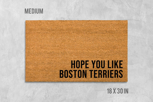 Boston Terrier Door Mat, Coir Fiber Funny Dog Welcome Mat