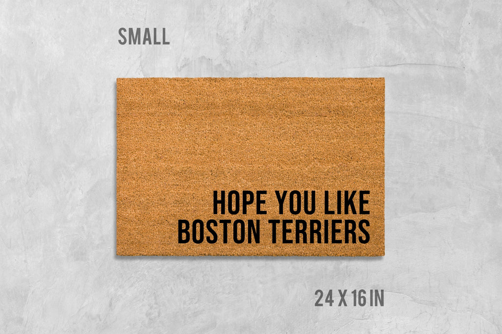 Boston Terrier Door Mat, Coir Fiber Funny Dog Welcome Mat