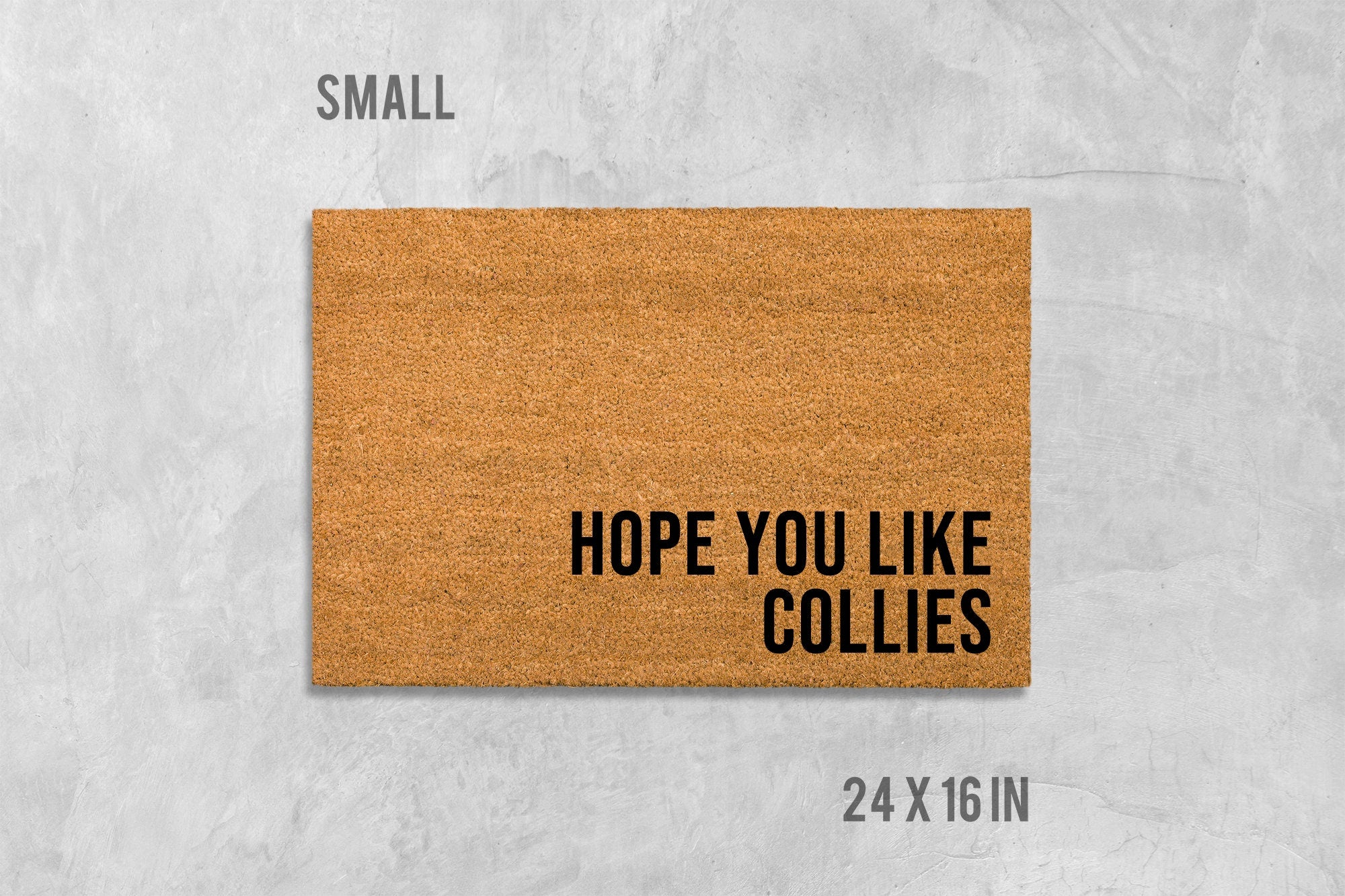 Collie Doormat: Natural Coir Fiber + Latex Backing Dog Door Mat