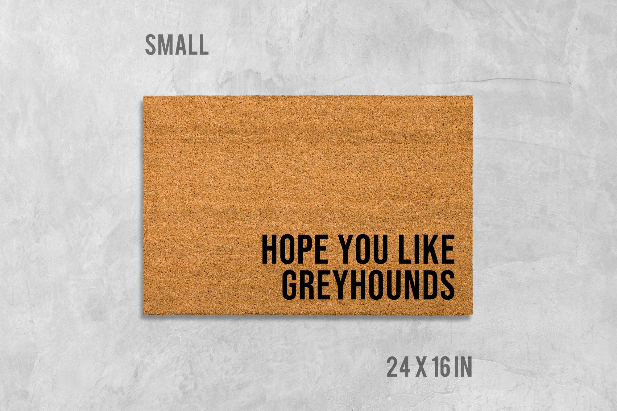 Dog Doormat: Greyhound Design - Natural Coir, Latex Backing
