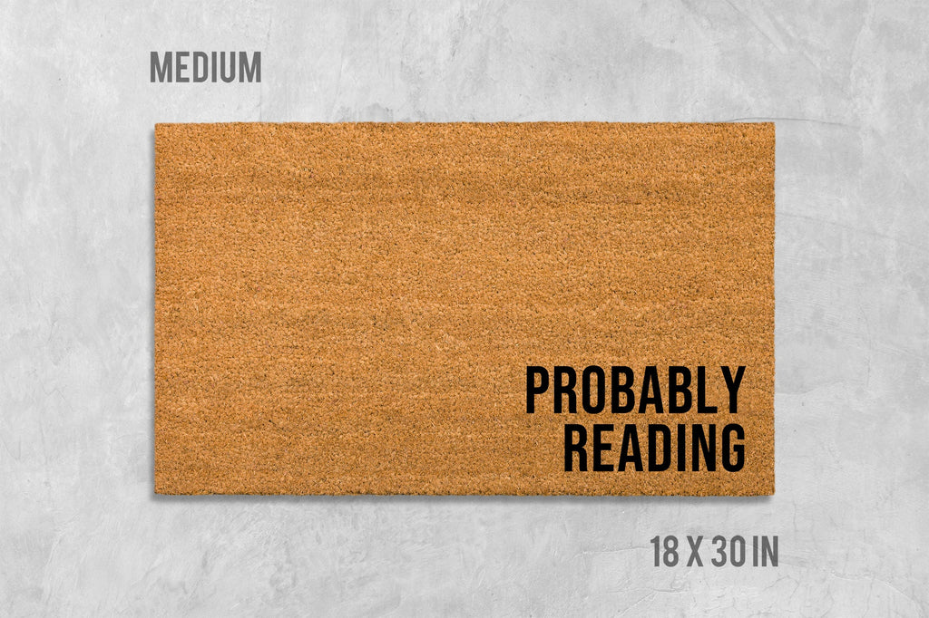 Reading Doormat: Funny Welcome Mat (Coir Fiber, Outdoor Use)