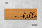 Door Mat: Hello Cursive Welcome Design (Natural Coir, Latex)