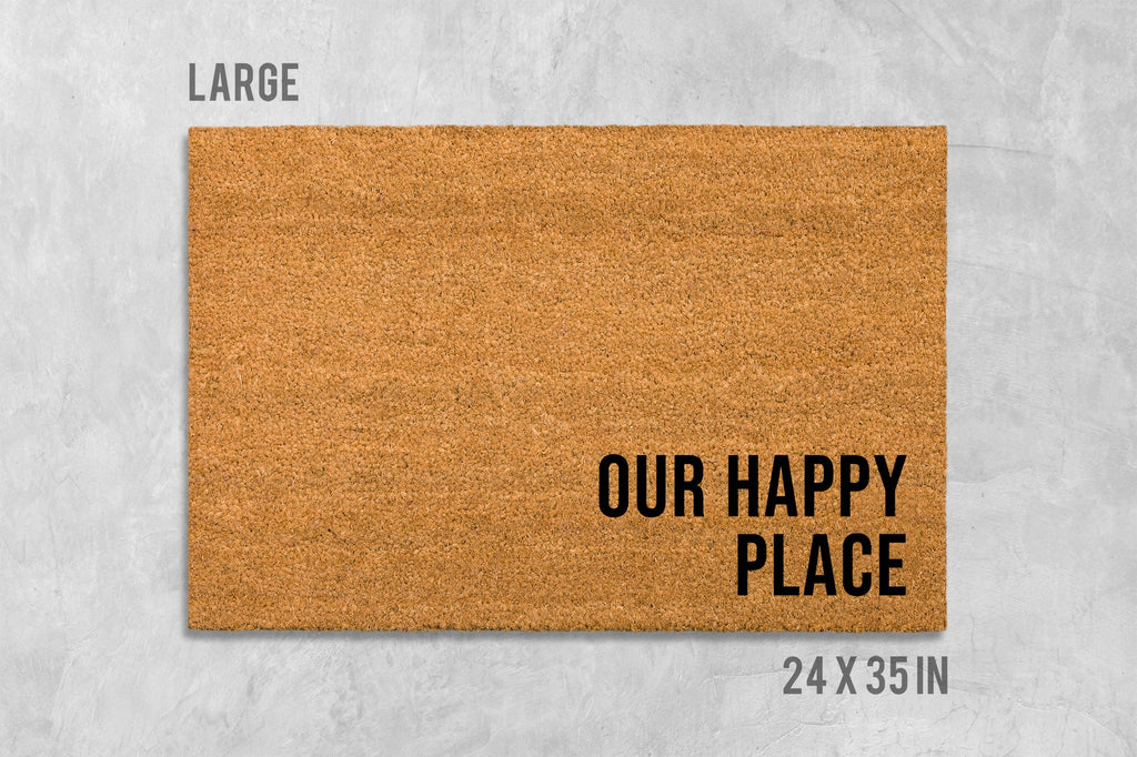 Our Happy Place Doormat, Our Happy Place Door Mat, Funny Doormat, Birthday Gift, Housewarming Gift, Wedding Gift, Anniversary Gift, Wedding